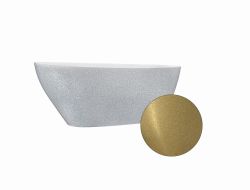 Złota wanna wolnostojąca 142x62 cm z klik-klakiem chrom Besco Goya Glam #WMD-140-GZ