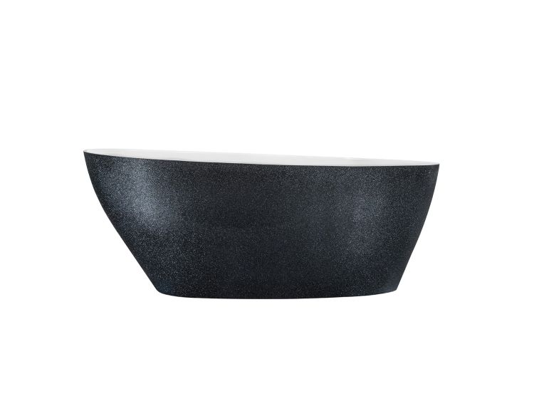 Wanna wolnostojąca 142x62 cm z klik-klakiem chrom Besco Goya Glam #WMD-140-GG grafitowa