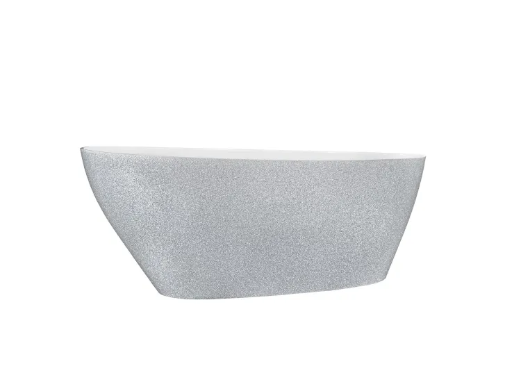 Wanna wolnostojąca 160x70 cm z klik-klakiem chrom Besco Goya Glam #WMD-160-GS srebrna