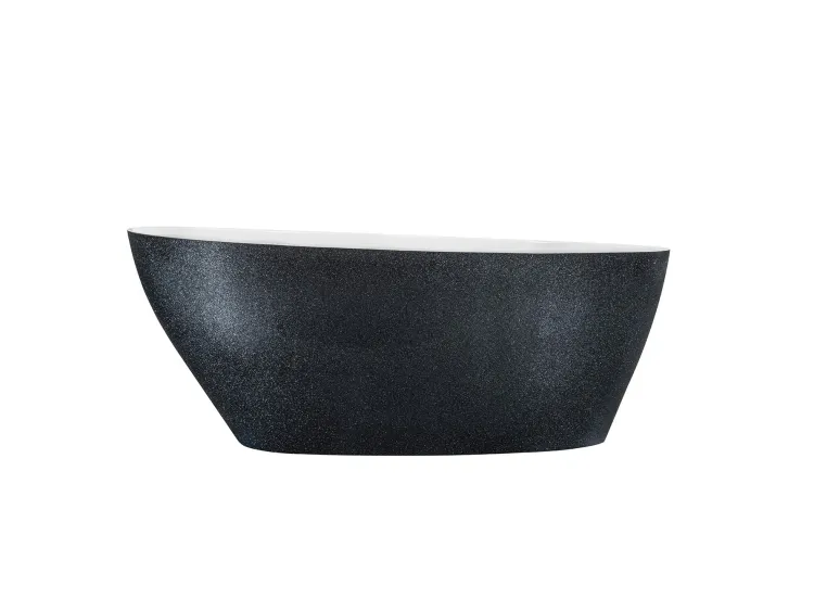 Wanna wolnostojąca 160x70 cm z klik-klakiem chrom Besco Goya Glam #WMD-160-GG grafitowa