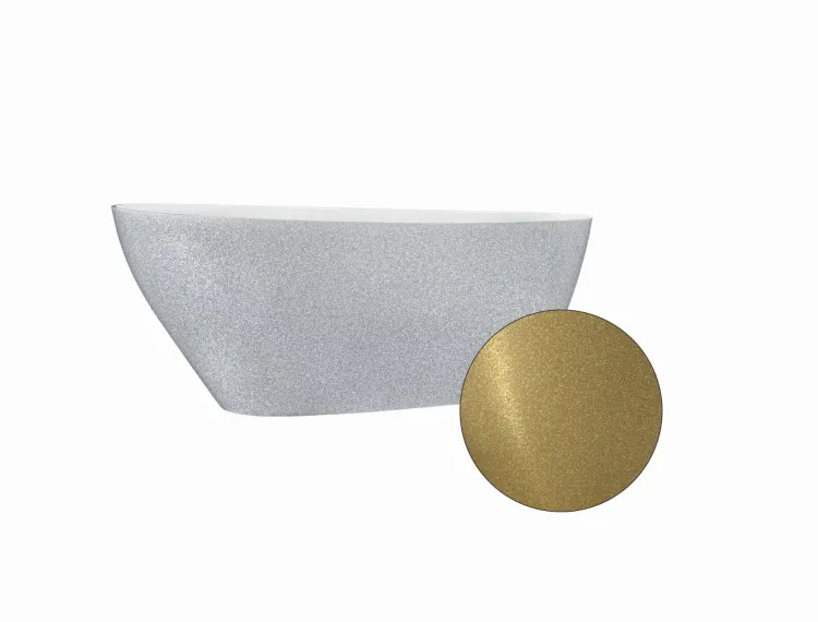 Złota wanna wolnostojąca 160x70 cm z klik-klakiem chrom Besco Goya Glam #WMD-160-GZ