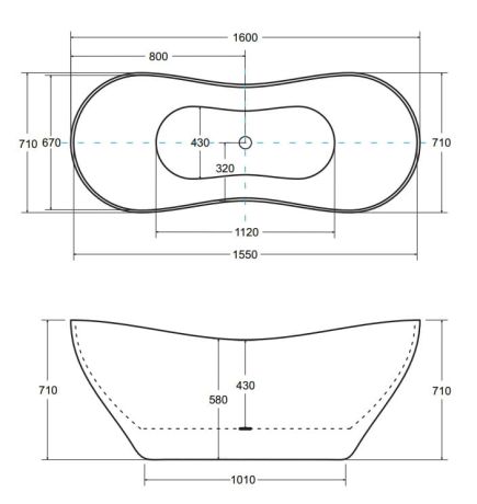 Przejdź do produktu Wanna wolnostojąca 160x70 cm z grafitowym klik-klakiem czyszczonym od góry Besco Viya B&W #WMD-160-VWGR biały/czarny