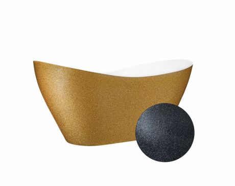 Przejdź do produktu Grafitowa wanna wolnostojąca 160x70 cm z klik-klakiem chrom Besco Viya Glam  #WMD-160-VG