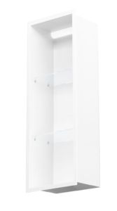 Półka łazienkowa wnękowa do zabudowy 32,5x92x15 cm ze stali nierdzewnej lakierowanej proszkowo na biało z oświetleniem LED i szkłem w tylnej części MCJ F.PWNP LWH LED 900/15