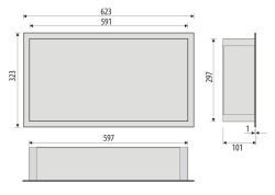 Półka łazienkowa wnękowa do zabudowy 62x32x15 cm ze stali nierdzewnej MCJ F.PWN 600/15