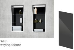 Szkło w tylnej części półki za dopłatą