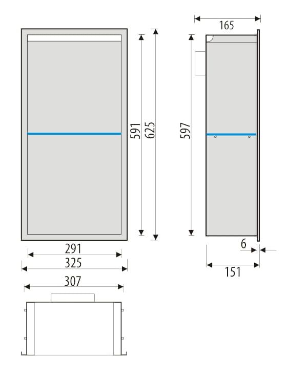 Półka łazienkowa wnękowa do zabudowy 32,5x62,5x15 cm ze stali nierdzewnej, malowanej, z oświetleniem LED MCJ B.PWNP LWH 600/15 LED