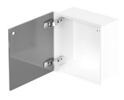 Szafka łazienkowa pod zabudowę 32,5x32,5x15,1 cm stal nierdzewna, malowana na kolor biały, drzwi szklane, kołnierz typu Bend MCJ B.PWD LWH 300/15