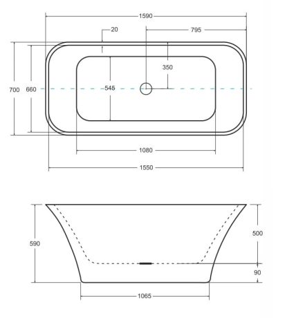 Przejdź do produktu Grafitowa wanna wolnostojąca 160x70 cm klik-klak chrom  Besco Assos S-Line Glam #WMD-160-ALG połyskujący grafit