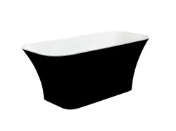 Wanna wolnostojąca 160x70 cm klik-klak chrom Besco Assos B&W #WMD-160-ABW czarno-biały