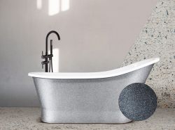 Wanna wolnostojąca 150x66 cm klik-klak chrom Besco Gloria Glam #WMD-150-GLG połyskujący grafit