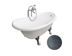 Wanna wolnostojąca Retro 170x77 cm z nogami chrom, lwimi łapami Besco Otylia Glam #WKO-170-GGC grafit