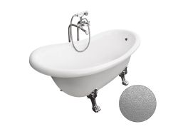 Wanna wolnostojąca Retro 170x77 cm z nogami chrom, lwimi łapami Besco Otylia Glam #WKO-170-GSC srebrna
