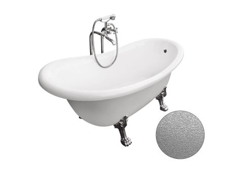 Przejdź do produktu Wanna wolnostojąca Retro 170x77 cm z nogami chrom, lwimi łapami Besco Otylia Glam #WKO-170-GSC srebrna