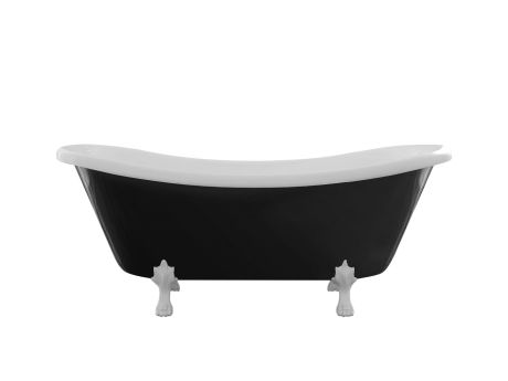 Przejdź do produktu Wanna wolnostojąca Retro 190x77 cm z nogami w kształcie lwich łap w 4 kolorach do wyboru Besco Amelia B&W #WKA-190+BWC biało-czarna