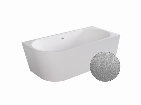 Przejdź do produktu Srebrna wanna wolnostojąca narożna 170x80 cm z maskownicą syfonu i przelewem w 4 kolorach do wyboruBesco Zoya Glam prawa #WA-170-ZPSB