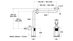 Półsyfon umywalkowo-bidetowy z regulowaną wysokością i długością Bonomini 2500IS32B0