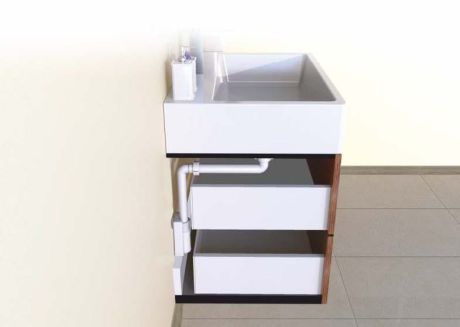 Przejdź do produktu Syfon umywalkowy oszczędzający miejsce z korkiem w komplecie z regulacją wysokości i długości do montażu w szafkach, Bonomini 2511IS32B0 biały