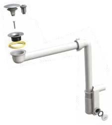 Przejdź do produktu Syfon umywalkowy oszczędzający miejsce z korkiem w komplecie z regulacją wysokości i długości do montażu w szafkach, Bonomini 2511IS32B0 biały