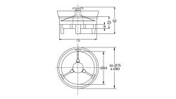Mechaniczny zawór antyzapachowy do syfonów brodzikowych 70-80 mm Bonomini 5229AR79B4 zielony/biały