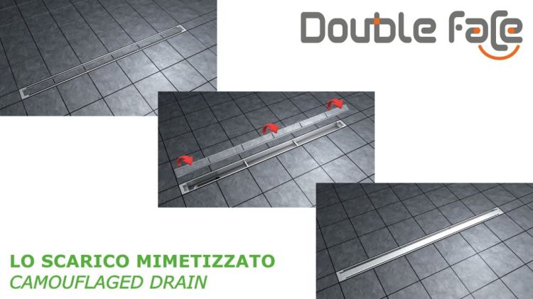 Odpływ liniowy 20 cm dwustronny ze stali nierdzewnej z zaworem antyzapachowym Bonomini Canalissima 6825KX20S satyna