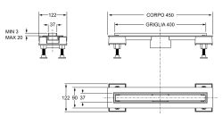 Odpływ liniowy 40 cm dwustronny ze stali nierdzewnej z zaworem antyzapachowym Bonomini Canalissima 6825KX40S satyna