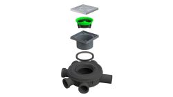 Wpust podłogowy 10x10 cm ze stali nierdzewnej z zaworem antyzapachowym Bonomini 6956CX50S9