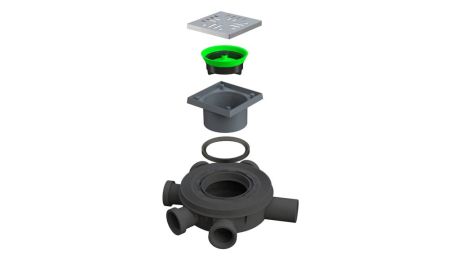 Przejdź do produktu Wpust podłogowy 10x10 cm ze stali nierdzewnej z zaworem antyzapachowym Bonomini 6956CX50S9