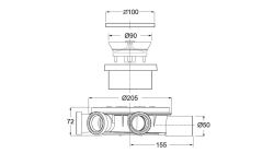 Wpust podłogowy 10x10 cm ze stali nierdzewnej z zaworem antyzapachowym Bonomini 6956CX50S9