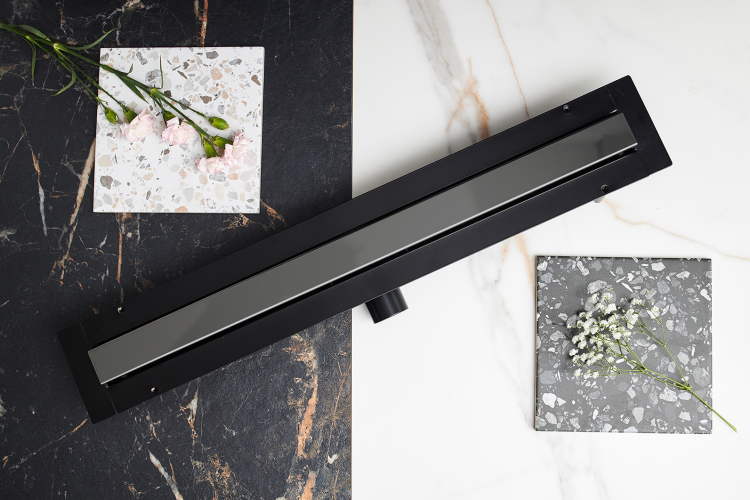 Odpływ liniowy 120 cm super niski Cedor Line PROLIN-CHRGRADES-120 grafit połysk