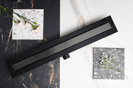Przejdź do produktu Odpływ liniowy 90 cm super niski Cedor Line PROLIN-BRUGRADES-90 grafit mat