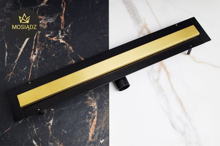Odpływ liniowy 100 cm super niski Cedor Line PROLIN-BRUBRADES-100 złoty mat