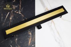 Odpływ liniowy 120 cm super niski Cedor Line PROLIN-BRUBRADES-120 złoty mat