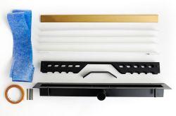 Odpływ liniowy 50 cm super niski Cedor Line PROLIN-CHRNATDES-50 naturalny złoty
