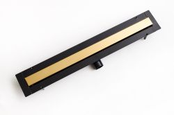 Odpływ liniowy 120 cm super niski Cedor Line PROLIN-CHRNATDES-120 naturalny złoty