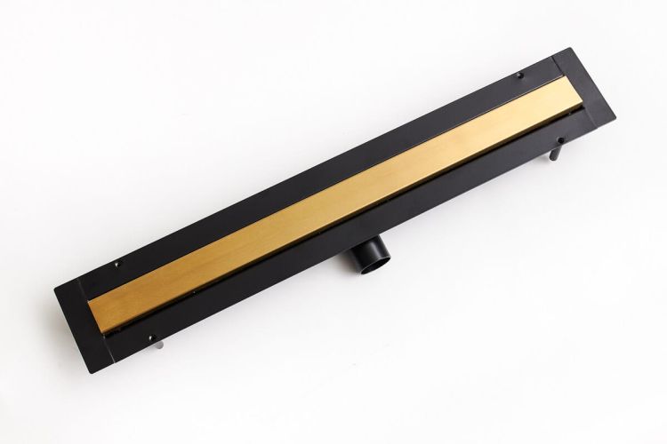 Odpływ liniowy 100 cm super niski Cedor Line PROLIN-BRUNATDES-100 naturalny złoty szczotkowany