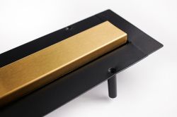 Odpływ liniowy 100 cm super niski Cedor Line PROLIN-BRUNATDES-100 naturalny złoty szczotkowany