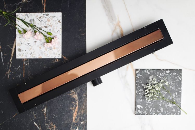 Odpływ liniowy 70 cm super niski Cedor Line PROLIN-CHRROSDES-70 różowe złoto