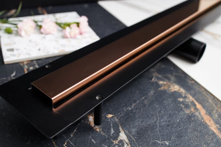 Odpływ liniowy 80 cm super niski Cedor Line PROLIN-CHRROSDES-80 różowe złoto