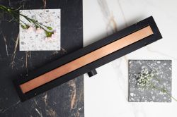 Odpływ liniowy 80 cm super niski Cedor Line PROLIN-BRUROSDES-80 różowe złoto szczotkowane