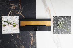 Odpływ ścienny 60 cm super niski Cedor Wall Pro PROWAL-BRUNATDES-60 naturalny złoty szczotkowany
