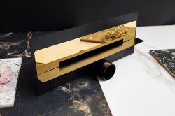 Odpływ ścienny 70 cm super niski Cedor Wall Pro PROWAL-CHRNATDES-70 złoty połysk