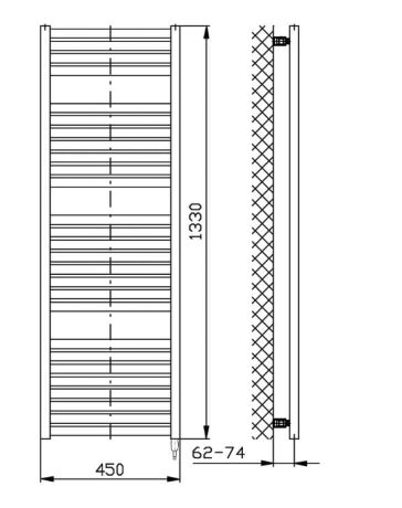 Przejdź do produktu TONDI-E grzejnik elektryczny 450x1330 mm, 500 W, czarny mat