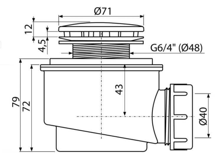 Syfon brodzikowy 50 mm Alcadrain A47B-50