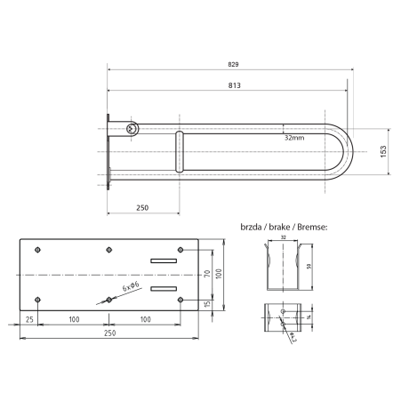 Przejdź do produktu HANDICAP poręcz składana 813mm, biały