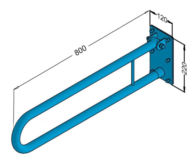 uchwyt uchylny 80 cm do wc dla niepełnosprawnych rysunek techniczny.JPG