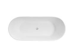 Wanna wolnostojąca narożna 160x70 cm klik-klak chrom Besco Moya #WMMB-160M biała mat