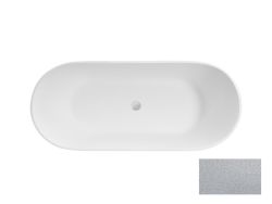 Srebrna wanna wolnostojąca 160x70 cm klik-klak chrom Besco Moya Glam #WMD-160-MS