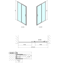 drzwi wnękowe prysznicowa Polysan easy line 140 cm rysunek techniczny.png