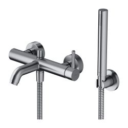 Bateria wannowa ścienna ze słuchawką prysznicową Omnires Y1231NI nikiel